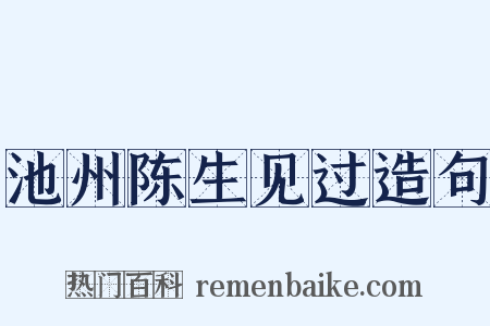 池州陈生见过造句是什么意思的图片